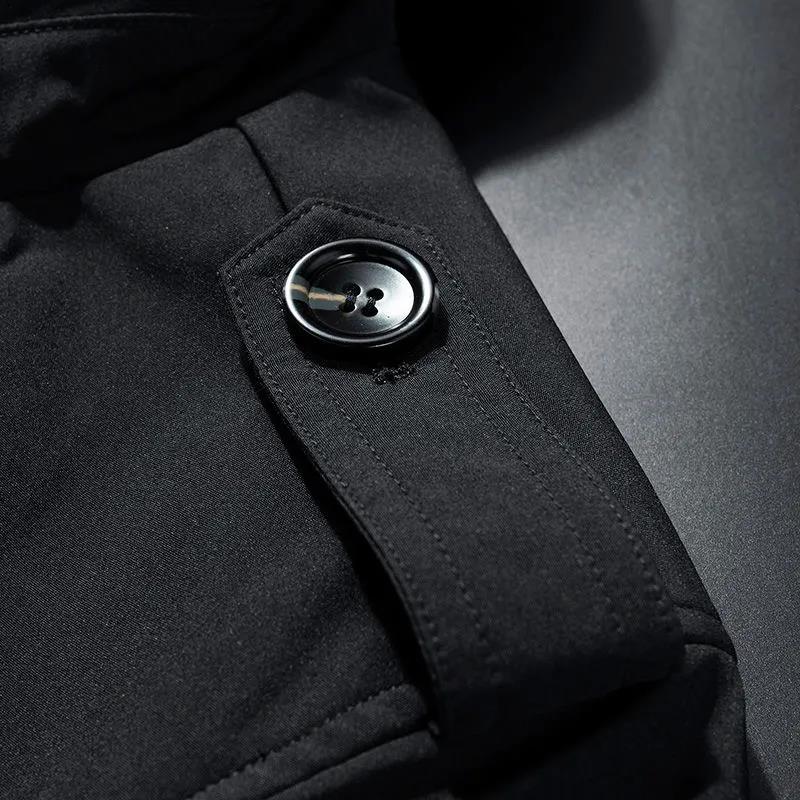 Autumn and Winter Young Middle-aged Business Men's Plus Size Casual Mid-length Jacket