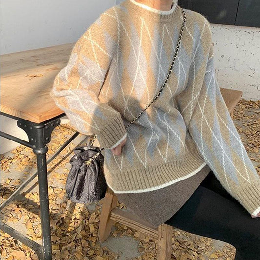 Round Neck Autumn and Winter Sweater French Loose Bottoming Shirt Young Women Fashion Simple Jacket