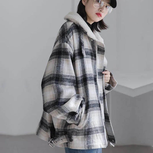 Lamb Wool Coat Women's Loose Cotton-padded Jacket Winter Padded Jacket Tooling Jacket