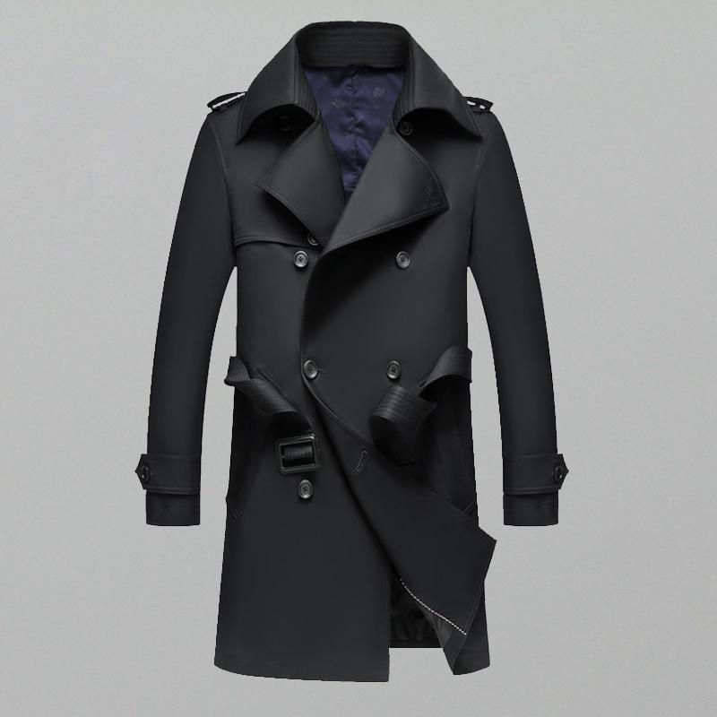 Windbreaker Men's Autumn and Winter Mid-length Woolen Coat Plus Size