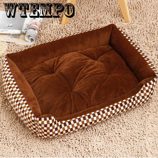 All Season Pet Dog Bed Detachable Puppy Cat House Comfortable Pad Sofa Mat Coral Fleece Bed