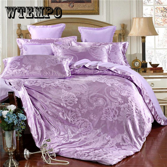 Wedding luxury Embroidery Jacquard Bedding Set Duvet Cover Bedspread Pillowcases
