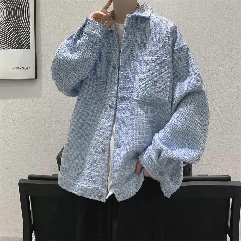 Temperament Jacket Men's Xiaoxiang Wind Lapel Early Autumn Long-sleeved Couple Casual Loose All-match Top Long-sleeved Warm Jacket