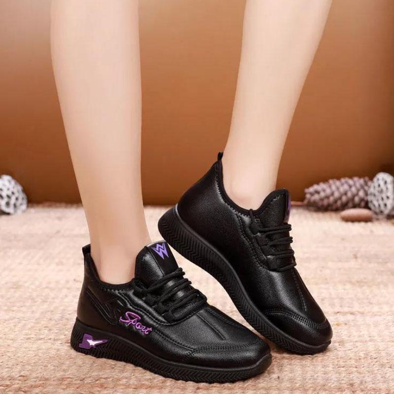 Leather Winter Cotton Shoes Women's Non-slip Warm Leather Boots Plus Velvet Thickening Sports and Leisure Waterproof Cotton Boots