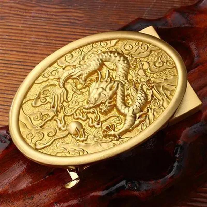 Men's Faucet Belt Buckle Pure Copper Brass Belt Trousers Lead Belt Clip Belt Automatic Buckle Copper Head