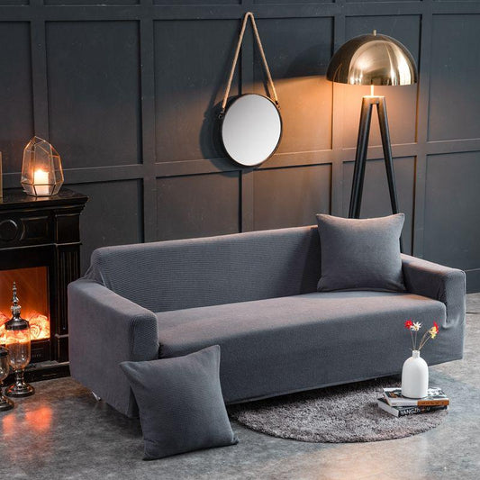 Corn velvet Sofa cover 1/2/3/4 seater elastic sofa covers Pure color all-inclusive Couch covers