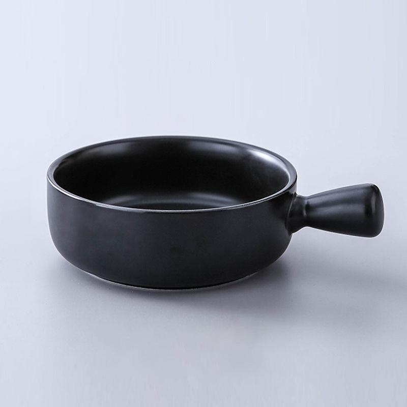 Baked Rice Nordic Style Baking Bowl with Handle Pasta Plate Household Ceramic Tableware Soup Noodle Salad Bowl