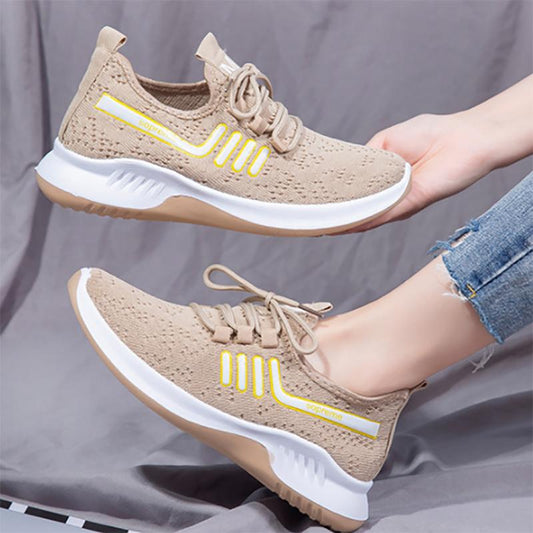 Summer Flying Knit Sneakers Lightweight Soft Sole Breathable Casual Sports Net Shoes