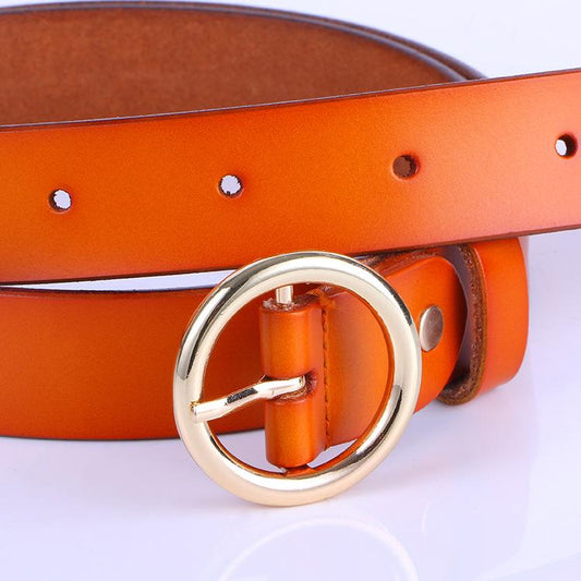 Belt Fashion Women Leather Alloy Pin Buckle Waist Strap Belt Slim Waistband