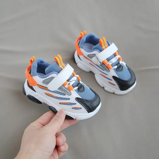 Children's Spring and Summer Mesh Shoes Soft Sole Flat Casual Shoes Boys and Girls Anti-slip Outdoor Light Sport Shoes