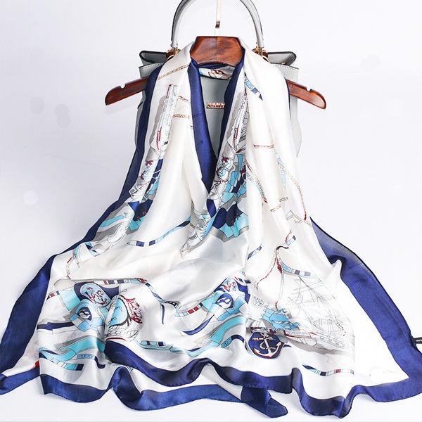 Women Scarf Fashion Print Silk Scarves Lady Hijabs Shawls and Wraps Foulard Bandana Beach Stoles