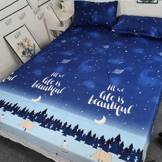 Night Sky Meteor Fashion Four-piece Bedding Men and Women Student Bed Sheet Double Dormitory Imitation Quilt Cover