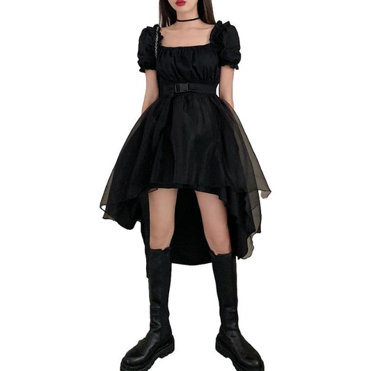 Chiffon Dress Women's Summer Dress Short Sleeve U-neck Puff Sleeve Daily Wear Office Dating Party