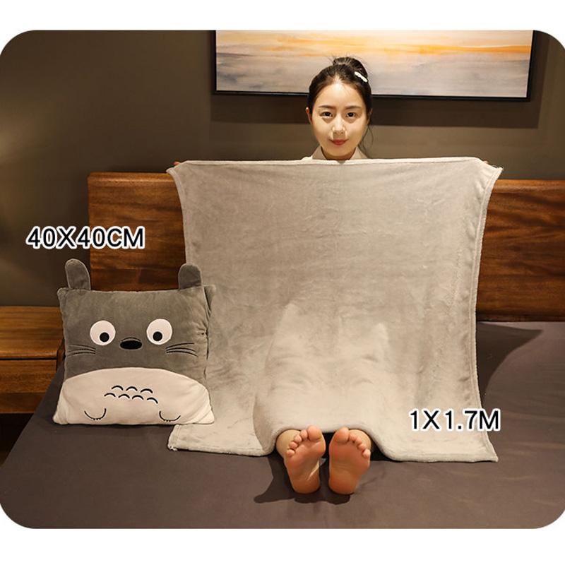 Soft and Warm Coral Fleece Pillow Quilt Dual-use Cute Office Car Pillow Sleeping Artifact Multifunctional Three-in-one Hand Warmer