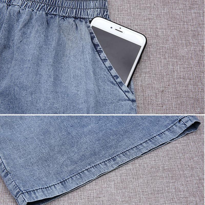 WTEMPO Denim Suit Women's Plus Size 2pcs Suit Spring and Summer Short Sleeve Loose Casual Two-piece Set