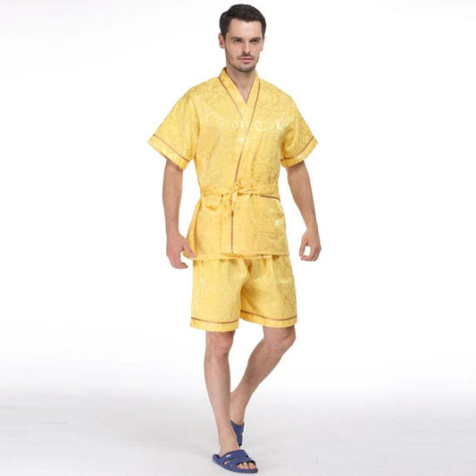Cardigan Lace-up Steam Suit Men's Bathing Suit Bath Yukata Sauna Bathing Suit Lace-up Kimono