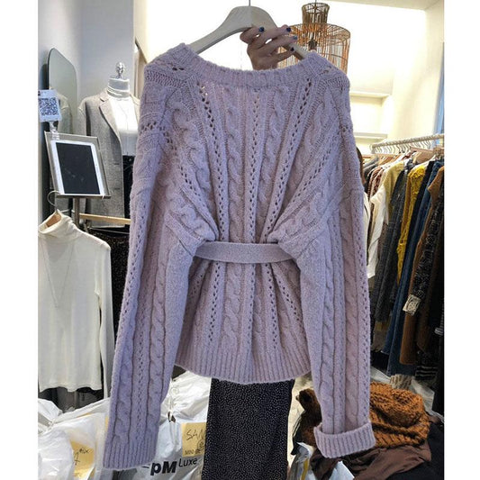 Early Autumn Loose Sweater Fashion Casual Bottoming Shirt Knitted Simple Young Women's Top