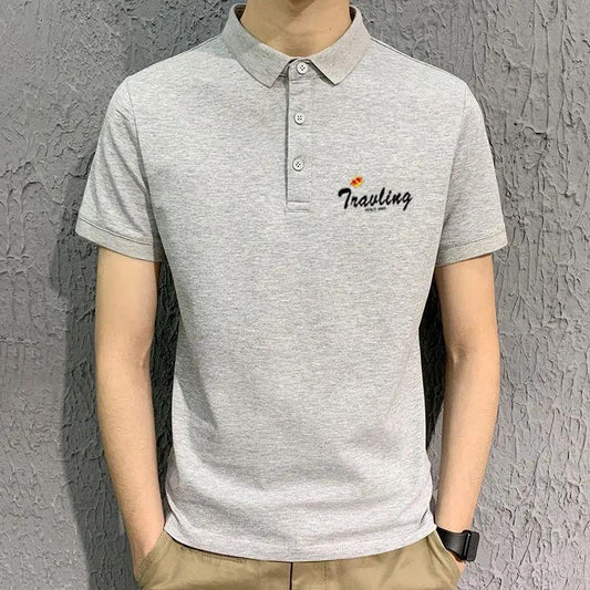 Summer Lapel Short-sleeved T-shirt Fashion Shirt Collar Shirt Trendy Male T-shirt