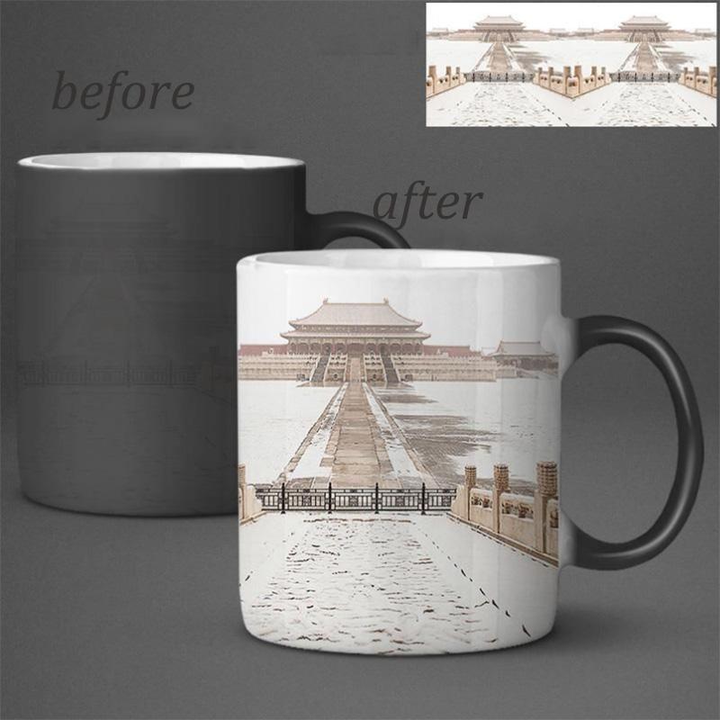 Beijing Wanli Great Wall Retro Architecture Forbidden City Classical Chinese Style Ceramic Cup Heat Discoloration Cup Water Cup Mug