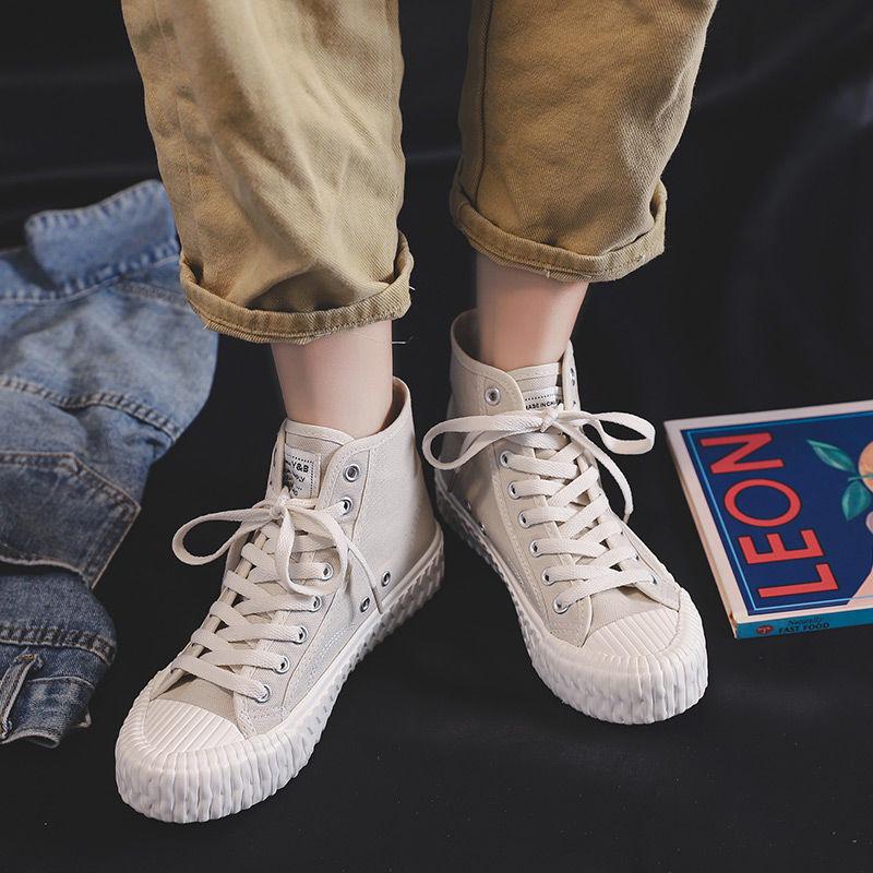 Canvas Shoes Women Casual Flats 2020 Trendy Korean Version Lace-up Fashion Female Spring/autumn Shoes Solid White Shoes