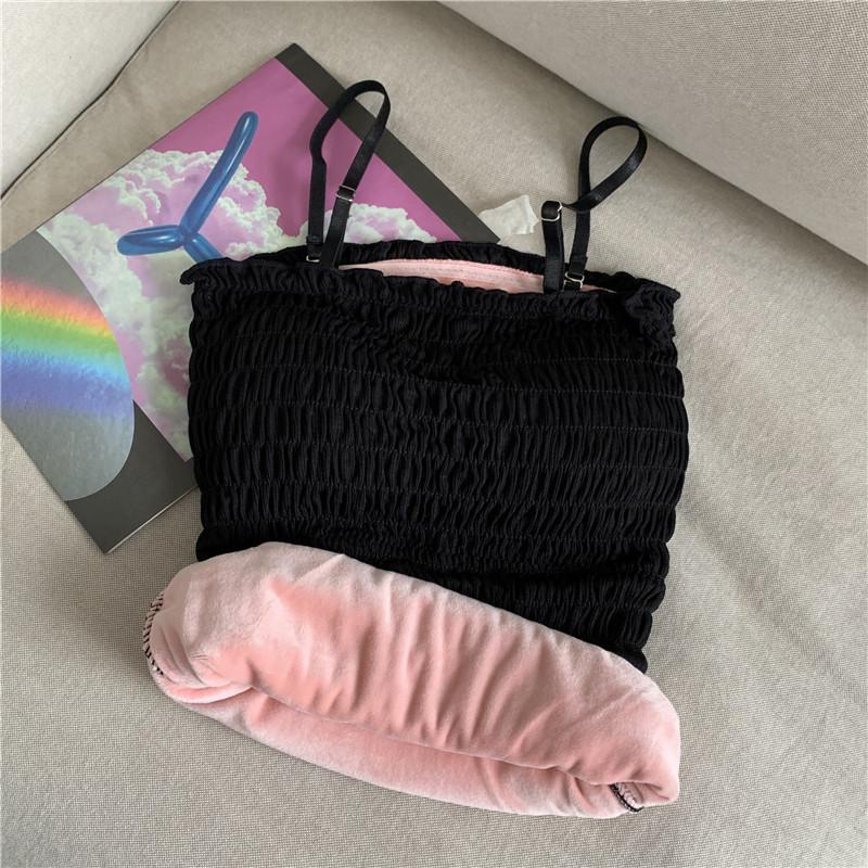 Sexy Winter Thermals Women Velvet Vest Spaghetti Strap Slim Body Tops Solid Warm Inner Wear Sleeveless Thermal Underwear