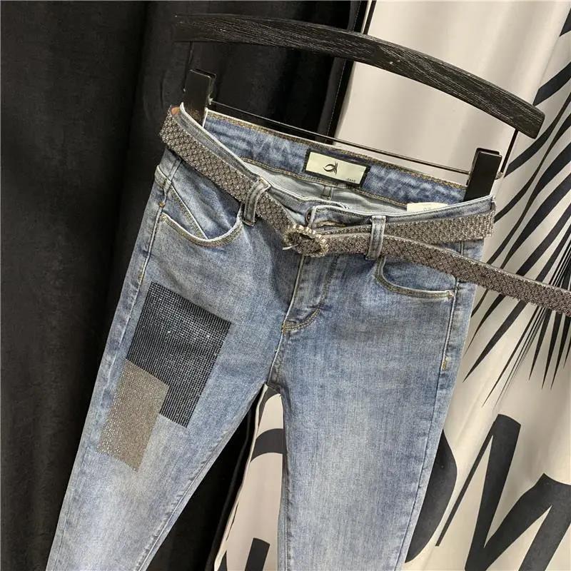 WTEMPO Cropped Trousers Women's Jeans Loose and Slim Wide Leg Straight Denim Big Pocket Trousers