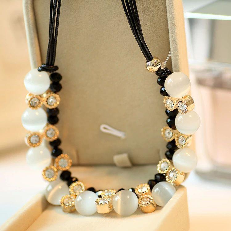 Necklace Opal Crystal Fashion Necklace Pendant Chain Female Short Pearl Clavicle Chain