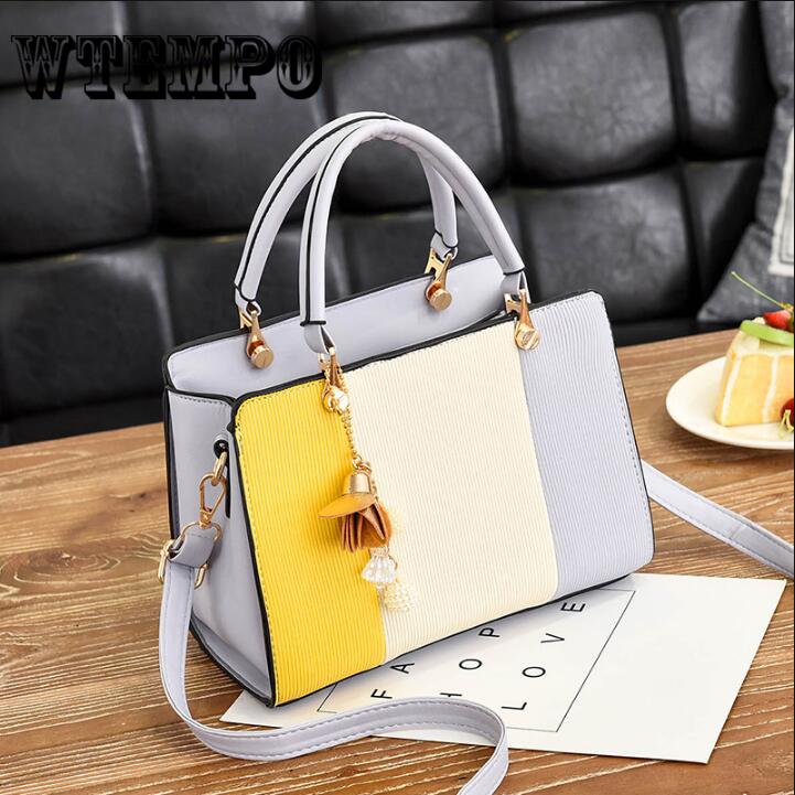 Leather Handbags Women Pendant Tote Top-handle Elegant Shoulder Bag