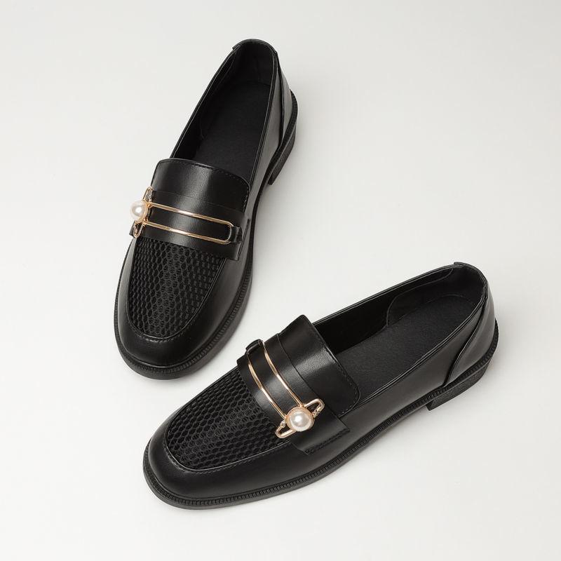 Net Shoes Leather Shoes Women's Breathable Mesh Hollow Flat-bottomed Shoes Women's Non-slip Sandals Breathable Ladies' Leather Shoes