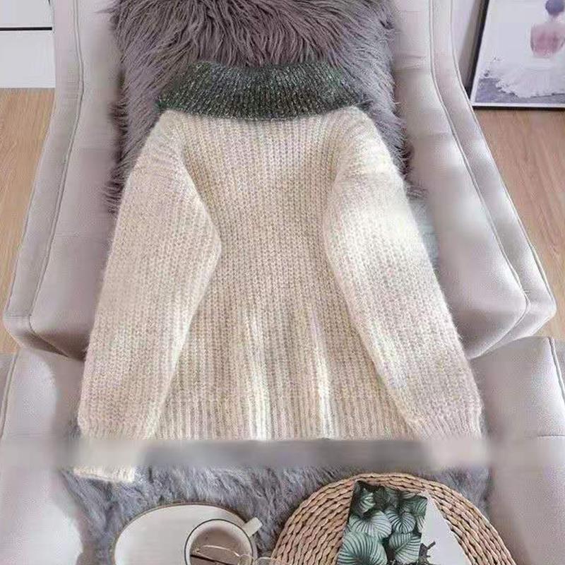 Short Doll Collar Sweater Cardigan Women's Spring and Autumn Sweet and Loose Student Sweater Coat Thickening
