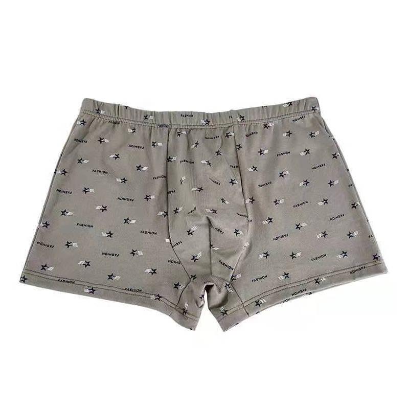 4pcs 100% Cotton Men Boxers Briefs Loose Large Size Fat Father Four-pointed Pants Youth Students Adult Leggings