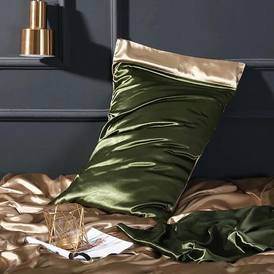 48*74cm Solid Color Silk Pillowcase Summer Mulberry Silk Pillowcase Pair Set