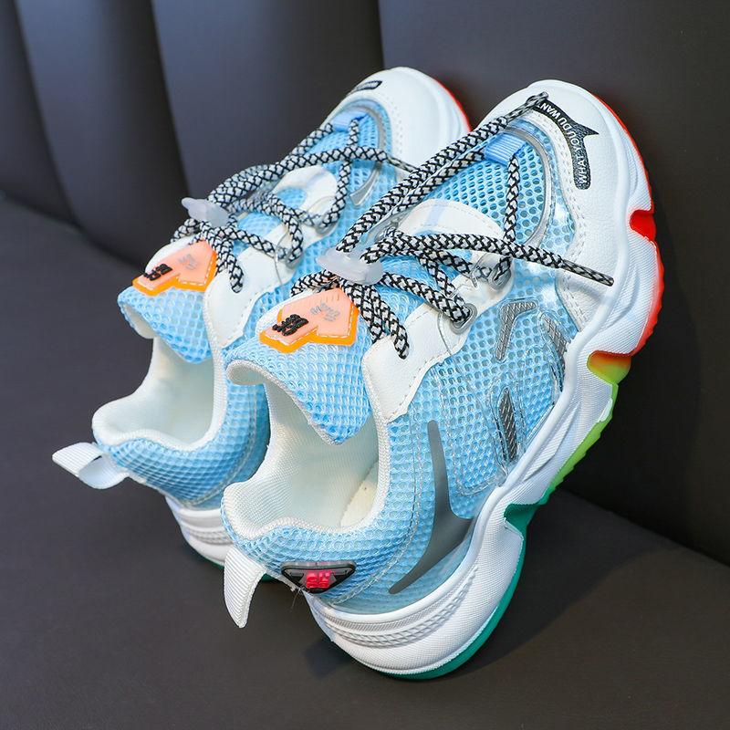 Rainbow Children's Shoes Girls Sports Shoes Spring Summer Boys Running Shoes Breathable Deodorant Student Casual Shoes