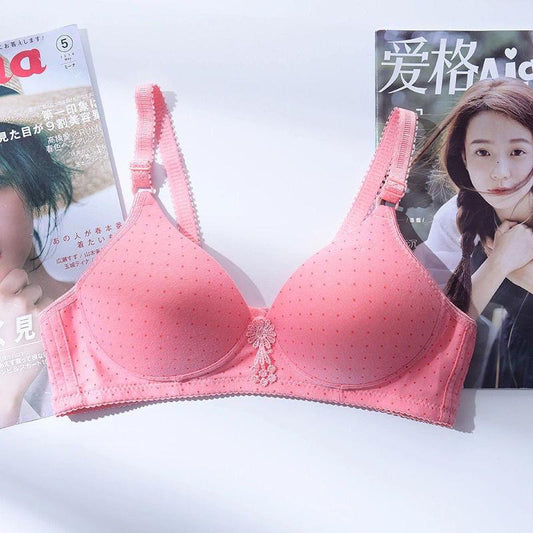 Small Chest Gathered Bra Women's Underwear Women's Thin Section No Steel Ring Bra Breathable Breastfeeding Adjustable Comfortable Underwear