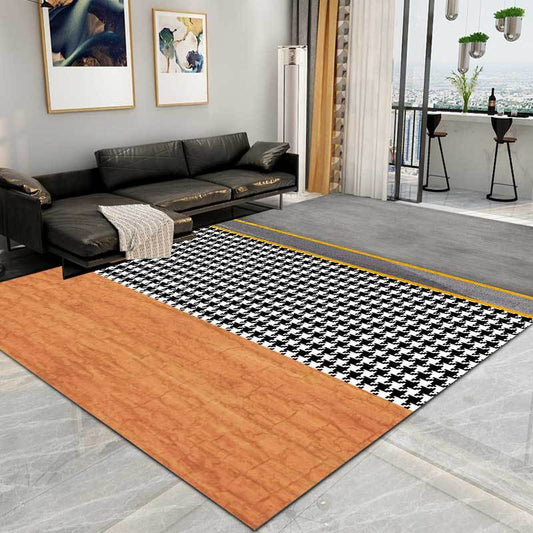Modern Minimalist Carpet, Light Luxury Houndstooth Geometric Mosaic Pattern Kitchen Carpet Living Room Bedroom Bedside Non-slip Carpet Floor Mat