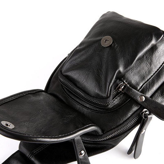 Casual Chest Bag Men Black Large Capacity Multi-pocket Crossbody Outdoor Sports Shoulder Bag