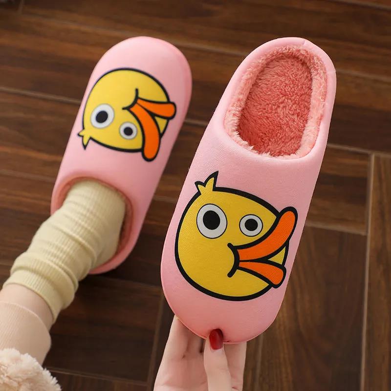 Couple Cotton Slippers Ladies Outer Wear Non-slip Soft Bottom Autumn and Winter Fleece Warm Slippers