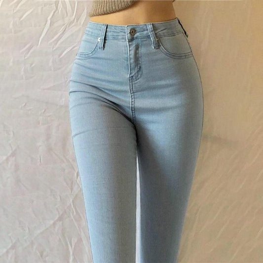 Women's Jeans High Waist Stretch Fashion Long Skinny Casual Denim Pants Slim Basic Thin Jeans