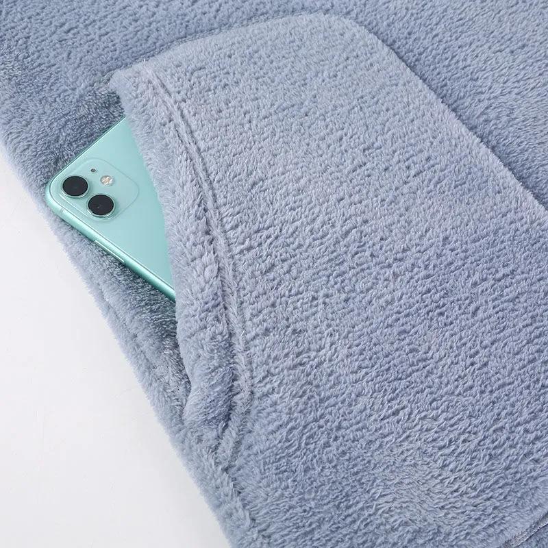 Spring Autumn Coral Fleece Pajamas Ladies Hooded Winter Cute Drawstring Loose Nightgown Bathrobe Women's Hoodies Home Outdoor Wear