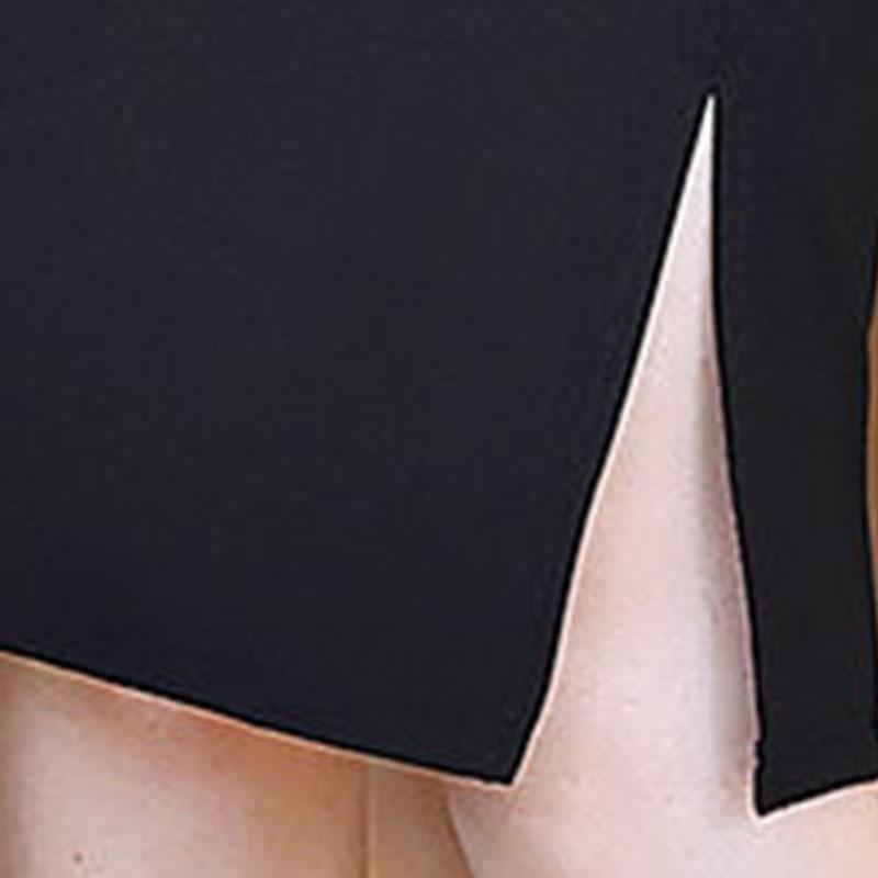 Chiffon Dress Mid Length Ladies Loose Large Size Long Sleeve V-Neck Skirt