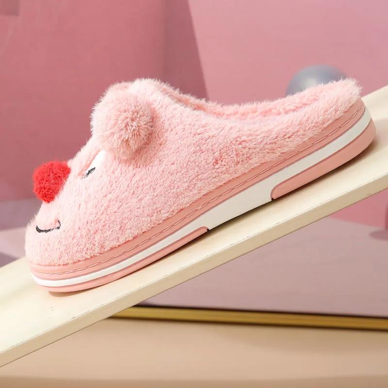 A Pair of Lovely Cotton Comfortable Flat Shoes Suitable for Autumn and Winter Home Design Full of Sense