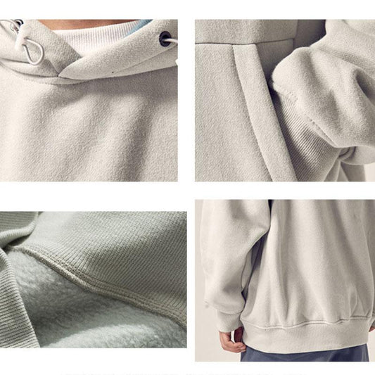 Sweatshirt Men's Autumn and Winter Korean Style Warm Loose Hooded Student Pullover Jacket Men