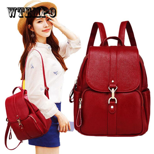 Women Pu Leather Backpack Female Bookbag Backbag Fashion Schoolbag Travel Backpack