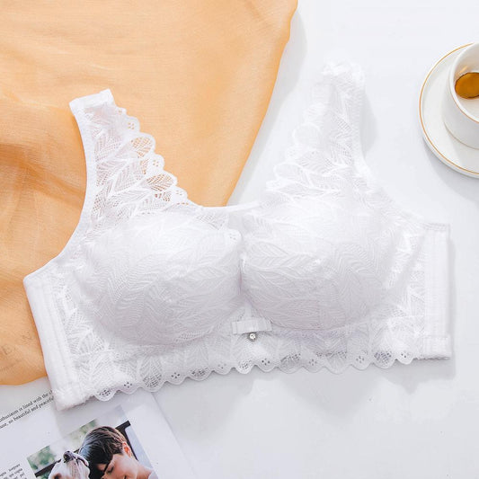 Spring and Summer Adjustment Type No Steel Ring Anti-glare Foreign Trade Large Size Underwear Women's Fat Mm Thin Gather Lace Bra