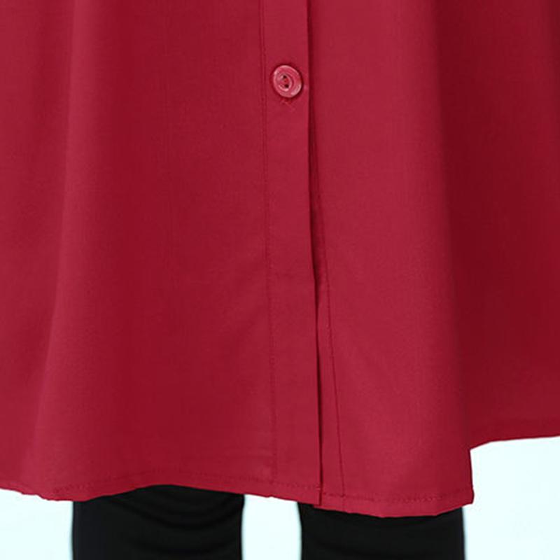 Pocket Long-sleeved Dress High-end Mid-length Lace-up Belly Button Skirt