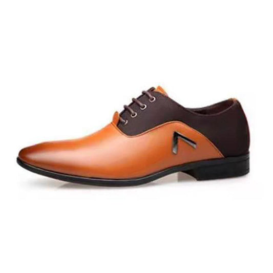 Men's Leather Shoes Business Pointed Paint Leather Bright Leather Fashion Shoes