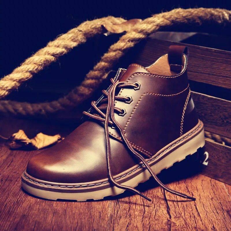 Martin Boots Men's Breathable High Help Shoes Men's Boots Shoes Tooling Boots Leather Boots Snow Men