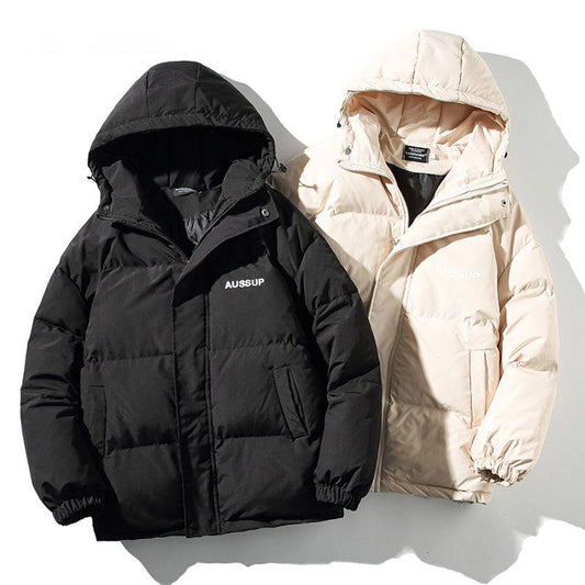 Winter Cotton Clothing Men's Hooded Solid Color Jacket Ins Wind Korean Version of The Trend Loose Casual Cotton Clothing Bread Suit Coat
