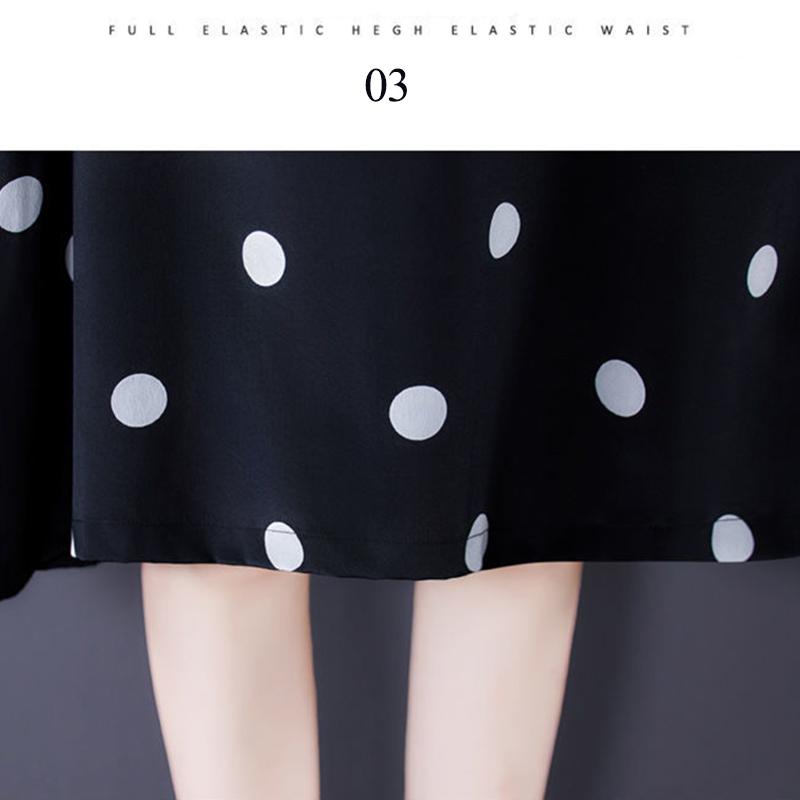 Polka Dot Dress Large Size Women's Short Sleeve Round Neck Calf Length Daily Homewear