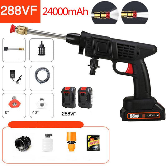 Electric Car Washing Machine 24000mAh Large Capacity Battery Portable Car Washing Gun High Pressure Water Gun Water Pump Cleaning Machine